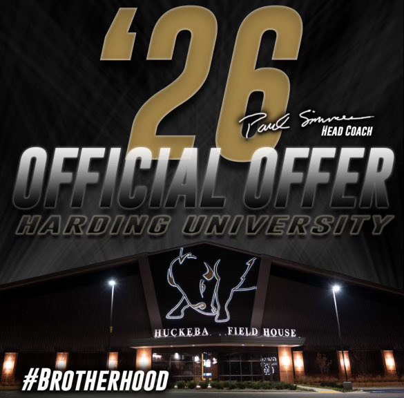 Huge thank you to Coach Francis, Coach Tribble, and the Harding staff.  Excited about what’s ahead!