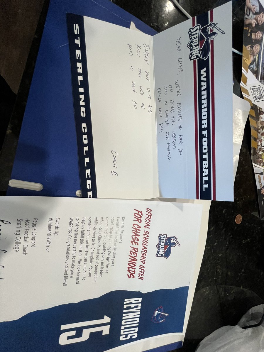 chreynolds15's tweet photo. After a great visit I’m blessed to receive my first offer to play college ball from @SCWarriorFB 
@TARIKEMBRACK @BHillChiefsFB @BivinsCraig @JnormanJustin @FCamFB https://t.co/N2GOr88ZhY