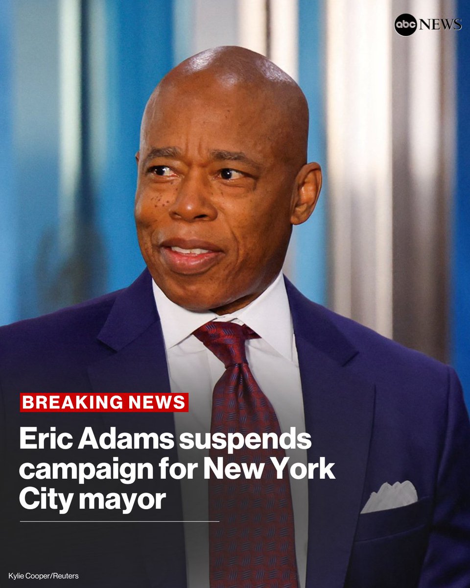 BREAKING: New York City Mayor Eric Adams announced he is suspending his campaign for mayor, just weeks away from the closely watched election.

Read more: abcnews.link/2pkvmCS