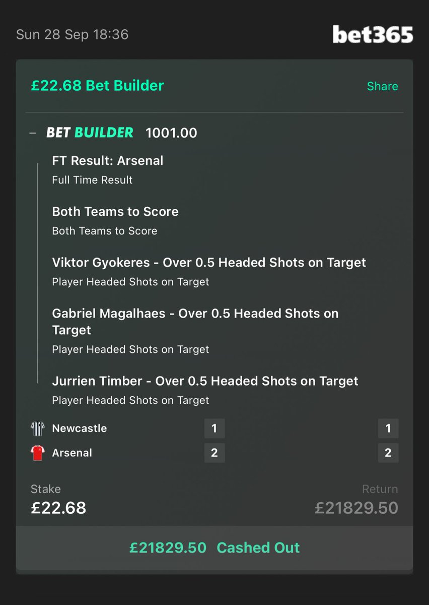 PROBETPULSE's tweet photo. 💥 Booom #Newcastle Vs #Arsenal  #premier league  #Win #september https://t.co/PBYltuhMF3