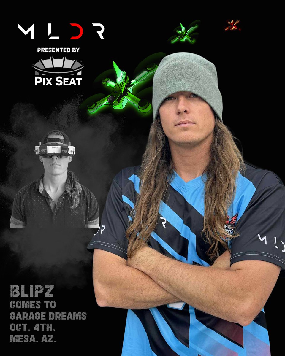 the_MLDR's tweet image. 🚨 Blipz + CoreyRC are headed to Garage Dreams Oct 4th in Mesa, AZ!

They’ll face two elite teams in a 2v2v2 showdown for the MLDR(2) World Championship Belts 🏆⚡

Speed. Skill. Glory.
Who’s taking the crown? 👑

#MLDR #DroneRacing #MLDR2 #Blipz #CoreyRC #WorldChampionship