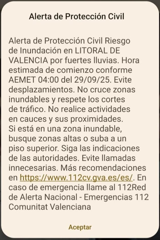 ¡Hemos recibido el ES-ALERT hace horas y se han tomado medidas SIN QUE HAYA TENIDO QUE VENIR PEDRO SÁNCHEZ A DAR LAS ÓRDENES!
Entonces, ¿es o no es competente la Generalitat para la gestión de emergencias?