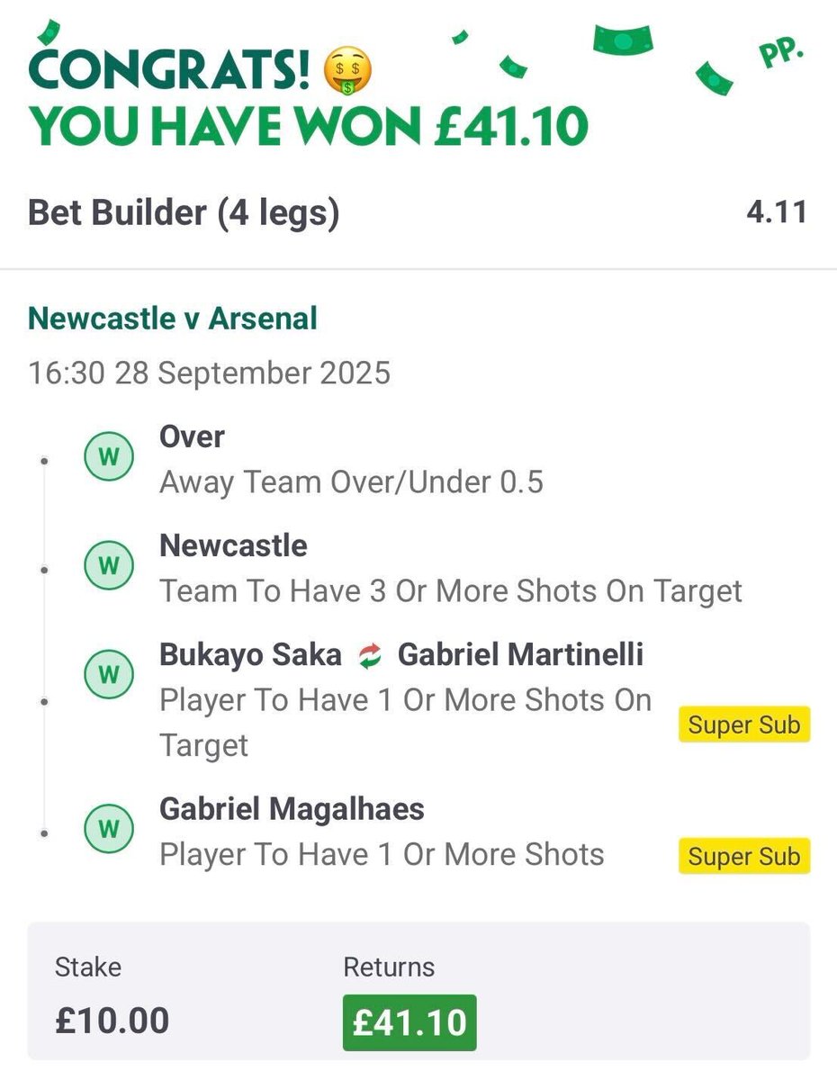 AndyRobsonTips's tweet image. ✅ BET BUILDER WINNER!

That late winner from Gabriel lands this Bet Builder from my Tips Hub.

Unfortunately the Train falls one foul short.

♥️ if you backed this.