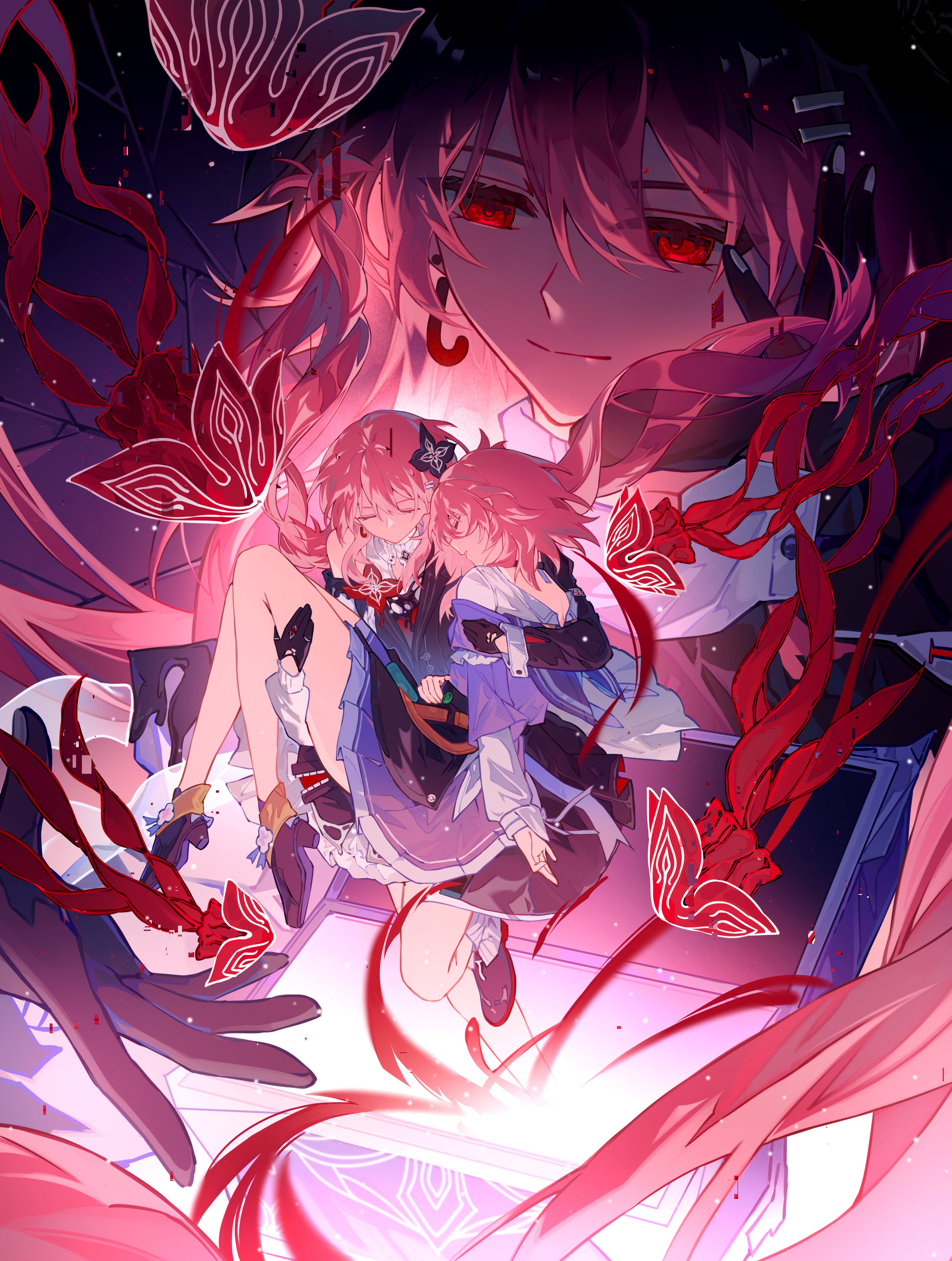 モノクロ原画 兎＊キノコ＊星花 モノクロ原画 兎＊キノコ＊星花