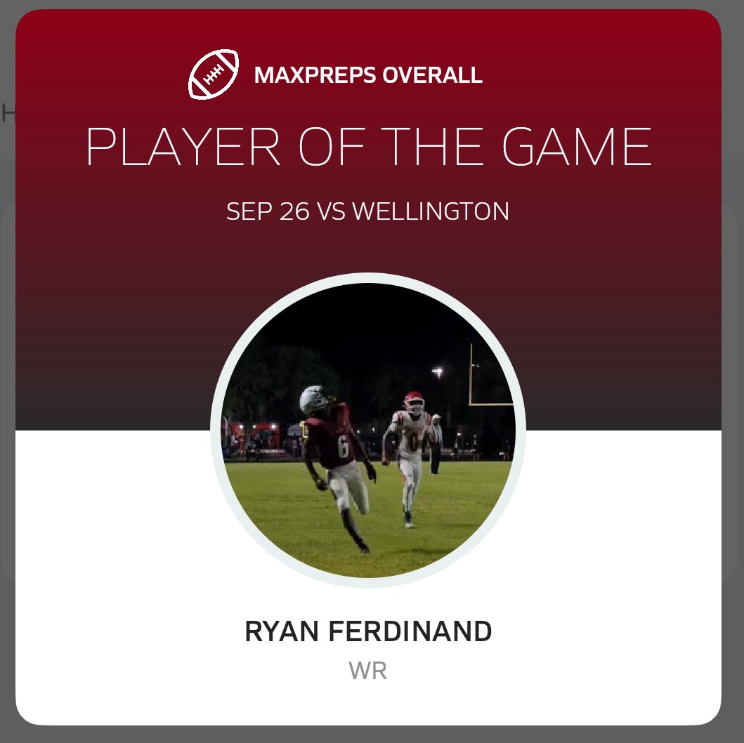 Congrats To <a href="/6ixtimesss/">Ryan Ferdinand</a> Ryan Ferdinand. 7 Receptions: 111 Yards: 1 Touchdown. Overall Player Of The Game.