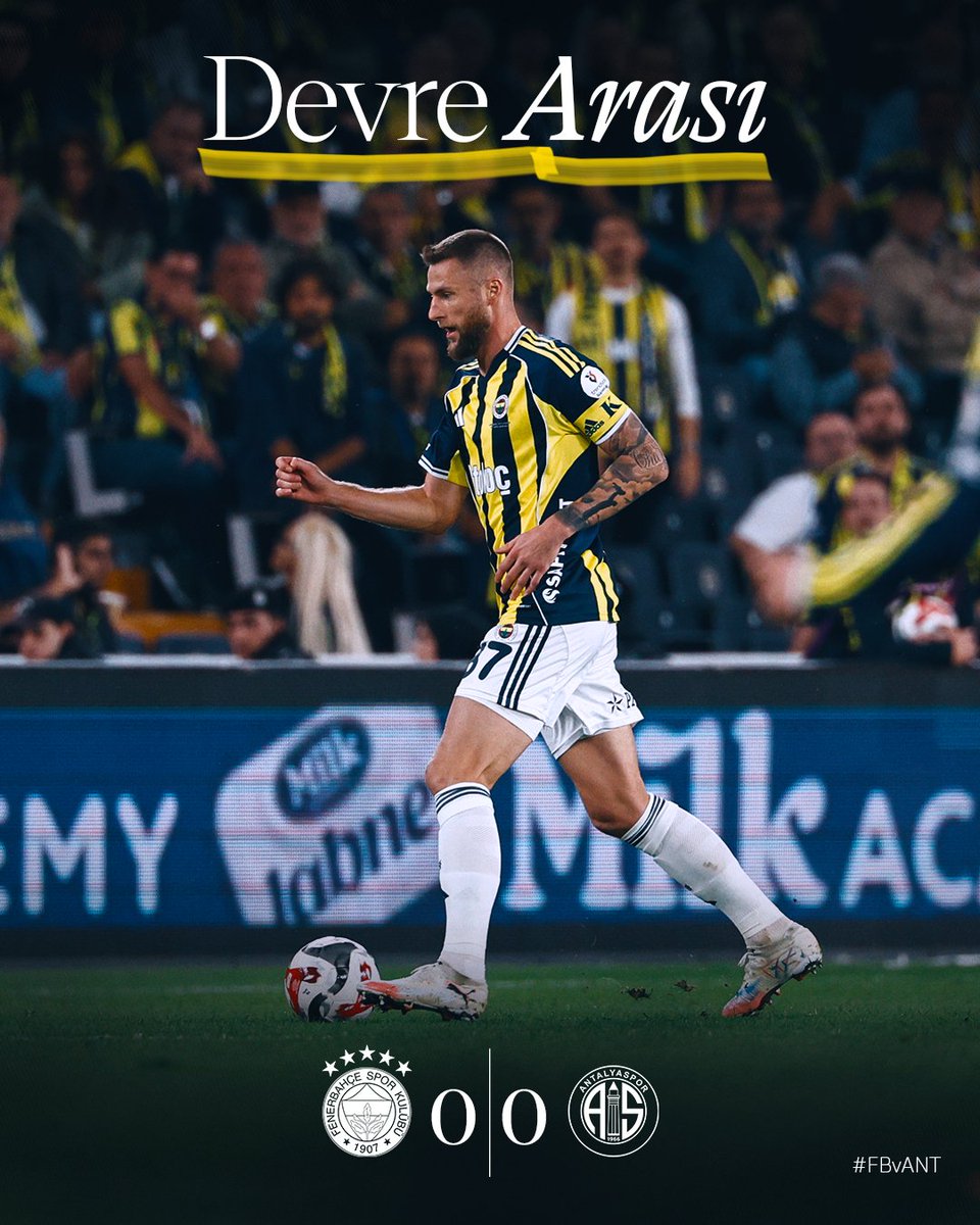 Fenerbahce's tweet photo. İlk yarı sonucu: Fenerbahçe 0-0 H. Antalyaspor https://t.co/fxaSaMgEIK