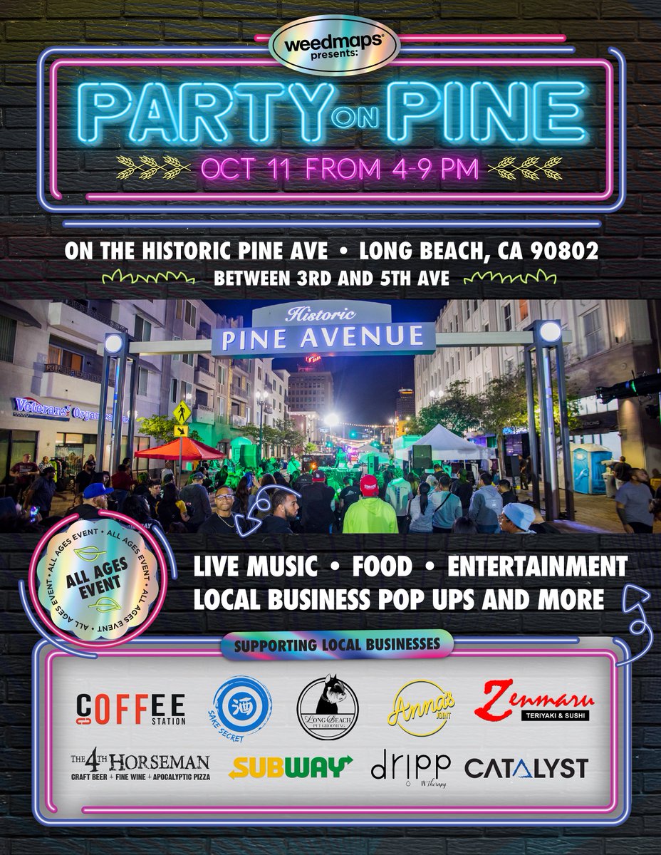 Catalyst_WFTP's tweet image. It’s that time again!!! 🎉

Join us in the #LBC 📍for another #PartyOnPine 🌲

🗓️ October 11, 2025 

🕰️ 4pm-9pm 

🎶 Live Music &amp;amp; Entertainment 🥘 Amazing Food 📍 Local Business Pop Ups and MORE…

You know how we do it #WFTP