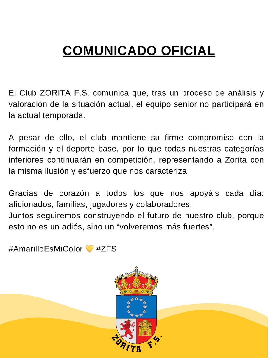 COMUNICADO OFICIAL | 

#AmarilloEsMiColor 💛 #ZFS
