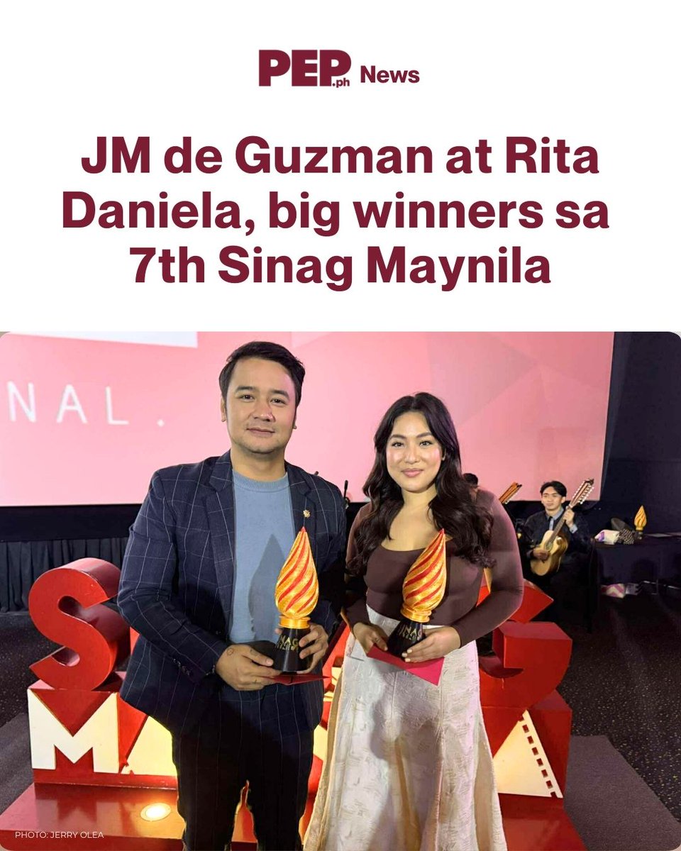Full list of winners at 7th Sinag Maynila  + full speech of JM de Guzman and Rita Daniela | Full story: pep.ph/pepalerts/pep-…