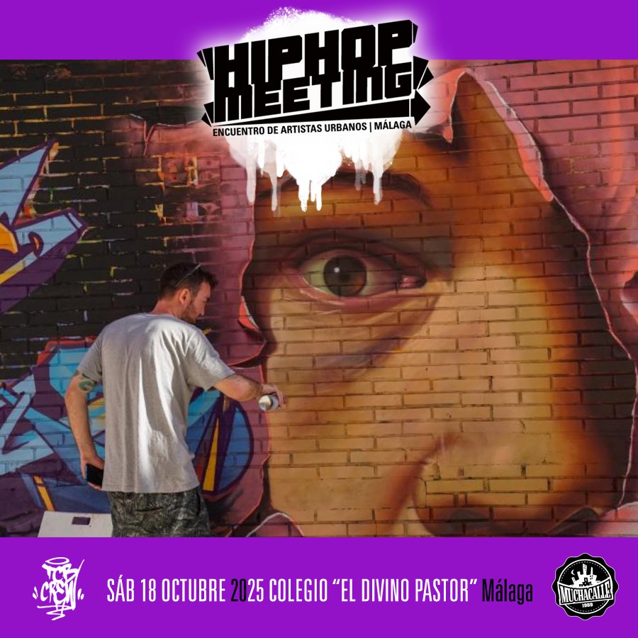 🔔SABADO 18 OCTUBRE / 12:00H
📍Colegio Divino Pastor.
Barrio de San Andrés. Málaga 
📢 EVENTO GRATUITO

#graffiti #sprayart #hiphop #artistas #arteurbano #malaga #andalucia #muros #murales #gratis #free #meeting #exhibicion #directo #encuentro #sanandres #sabado #octubre