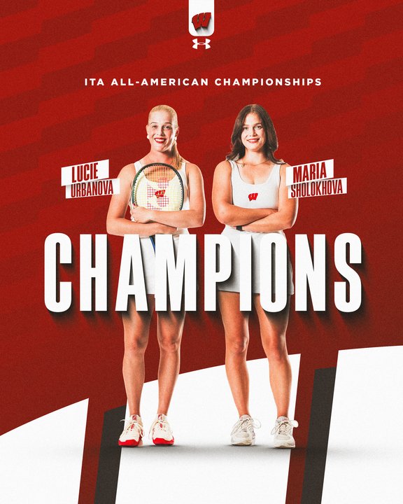 Another one for the history books 🏆

Maria Sholokhova and Lucie Urbanova are the 2025 Women’s ITA All-American Doubles Champions. They become the first Badgers in program history to win this title.

Badger Nation is more than proud of you! #OnWisconsin