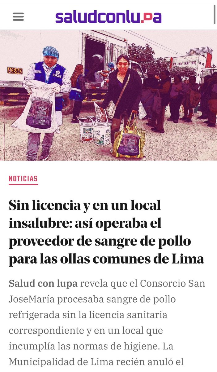 ollascomunes_pe's tweet photo. Se comprueba lo que la red de ollas comunes denunció hace semanas,el proveedor de sangre de pollo para las ollas comunes que entregaba la Municipalidad de Lima TRABAJABA EN CONDICIONES DE SUCIEDAD, PONIENDO EN RIESGO NUESTRA SALUD

https://t.co/JgBUnMtNWK https://t.co/jNZxkB9LES