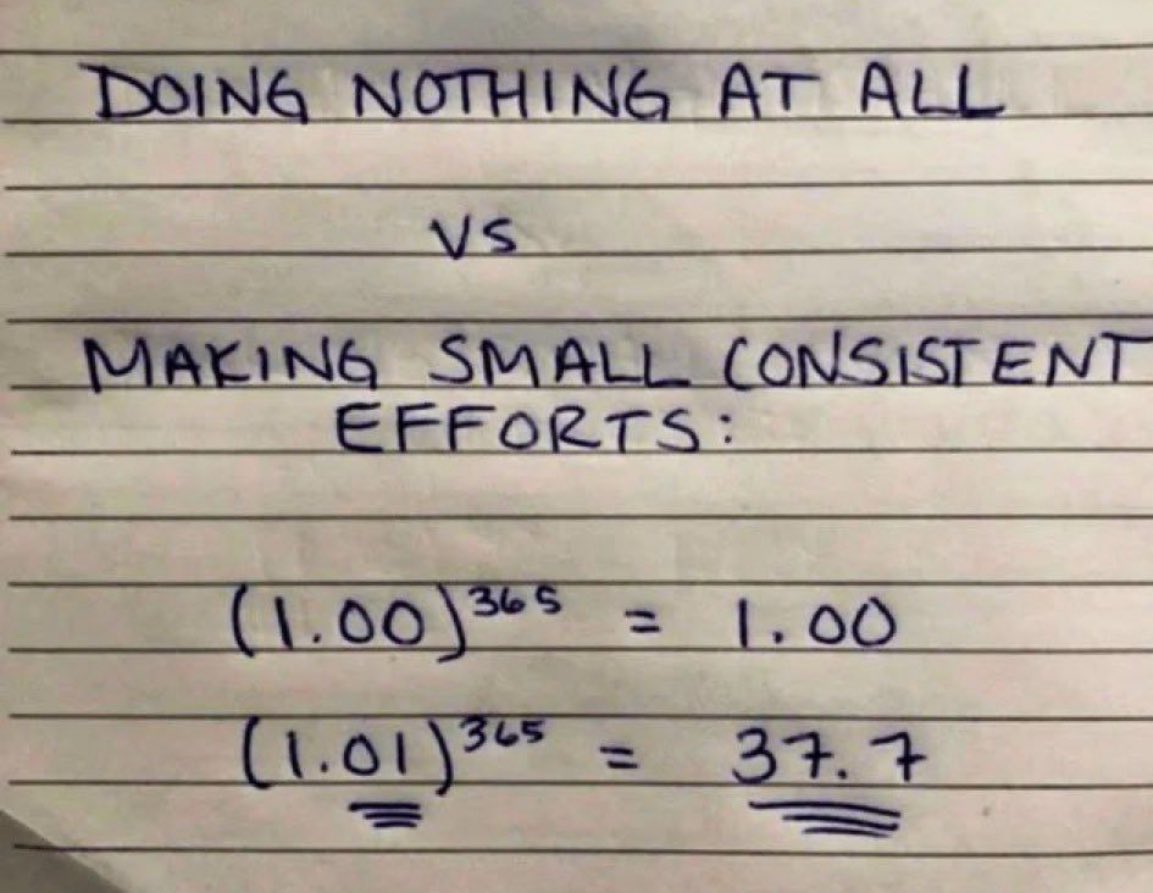 Make small consistent efforts.