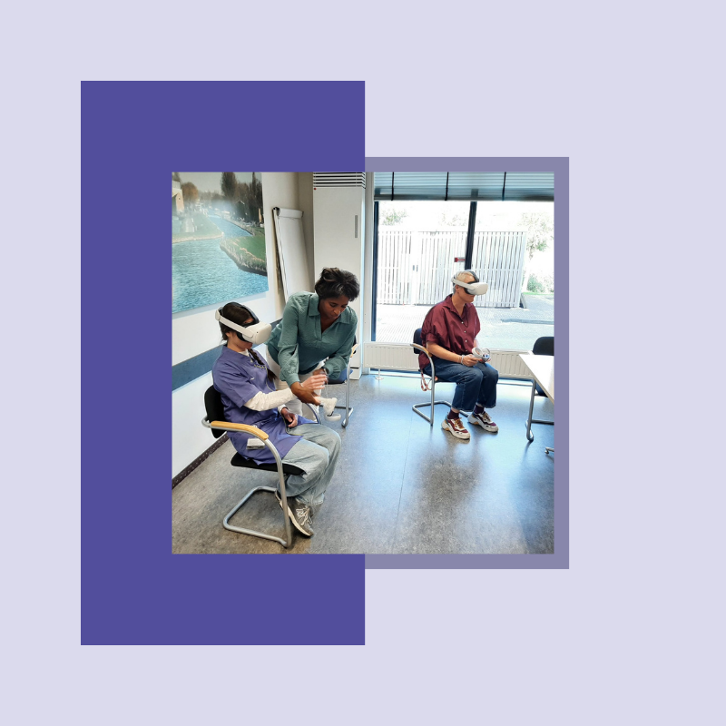 Een mooie samewerking tussen team Midden-Delfland Thuis en Ontmoetingscentrum Singelhof. Zij lieten met behulp van de VR bril onze collega's en anderen geïnteresseerden de wereld van iemand met dementie ervaren.