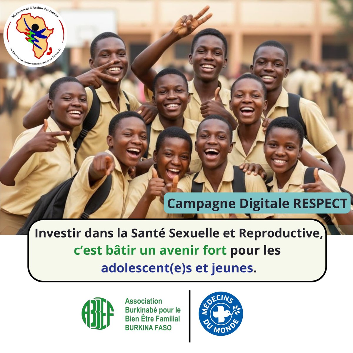 KindoIsaac's tweet photo. Un avenir où tous les jeunes, informés ; agissent en route responsabilité !!!
#CampagneDigitaleRespect  #JournéeMondialeDeLaContraception #SantéSexuelle #ContraceptionPourTous 
#ToncorpsTonchoixTonavenir #MAJ226 @ong_abbef @MajBurkina @MdM_France https://t.co/En1bra3nsi