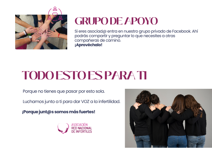 No estás sola. Y no tienes que hacerlo sola.

En Red Infértiles llevamos más de 10 años creando una red de apoyo con un solo objetivo: acompañarte en cada paso del camino.
Desde el primer test negativo, hasta ese momento en el que necesitas parar, respirar, entender… o volver a