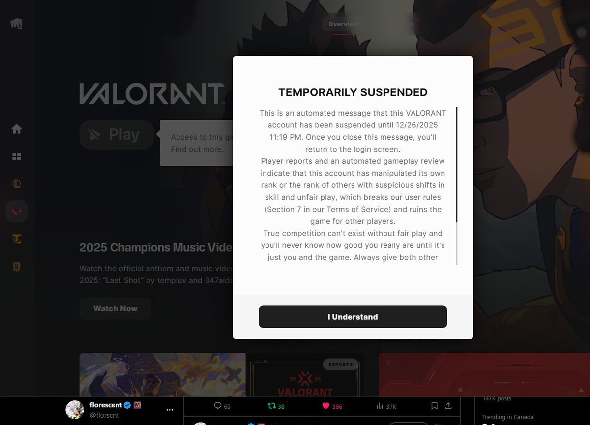 RIOT banea a <a href="/florscnt/">florescent</a> por crearse una smurf, aunque ha jugado todo en soloQ, sin hacer duo ni premade para evitar boosting.

Definitivamente RIOT se ha puesto serio con todas las smurfs y quiere que juguemos solo con las mains.

Qué opinas?