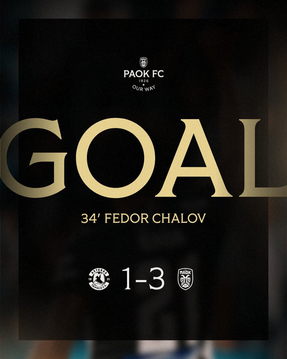 PAOK_FC's tweet photo. Γκοοολ!
Άλλη μία εύστοχη εκτέλεση από την άσπρη βούλα, αυτή τη φορά από τον #Chalov και 1-3 για τον Δικέφαλο.
#ASTPAOK #StoiximanSuperLeague #slgr #OurWay https://t.co/303OYIM55g