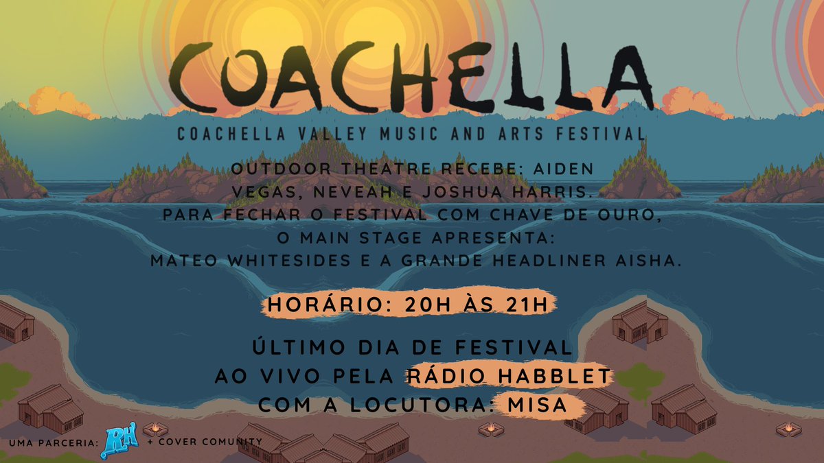 rhabblet's tweet image. Coachella by @habcover 🎵🎫

É hoje! O último dia do Coachella promete encerrar o festival em grande estilo: música, moda e muita energia no deserto pixelado mais famoso do hotel. Não fique de fora: o show final vai ser lendário! ✨🌵