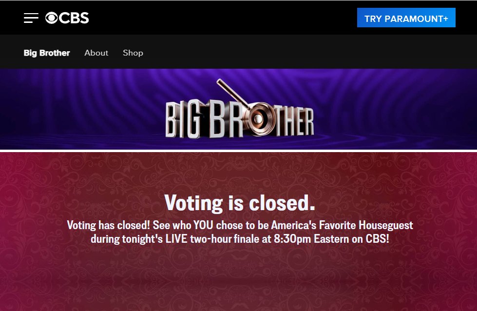 THANK YOU to everyone who voted Rachel Reilly for America's Favorite Player on Big Brother 27!!! Voting is now closed. Hope it was enough!😅 Find out who wins on tonight's BB27 finale on CBS at 8:30pm ET! GO RACHEL!!❤️
#BB27