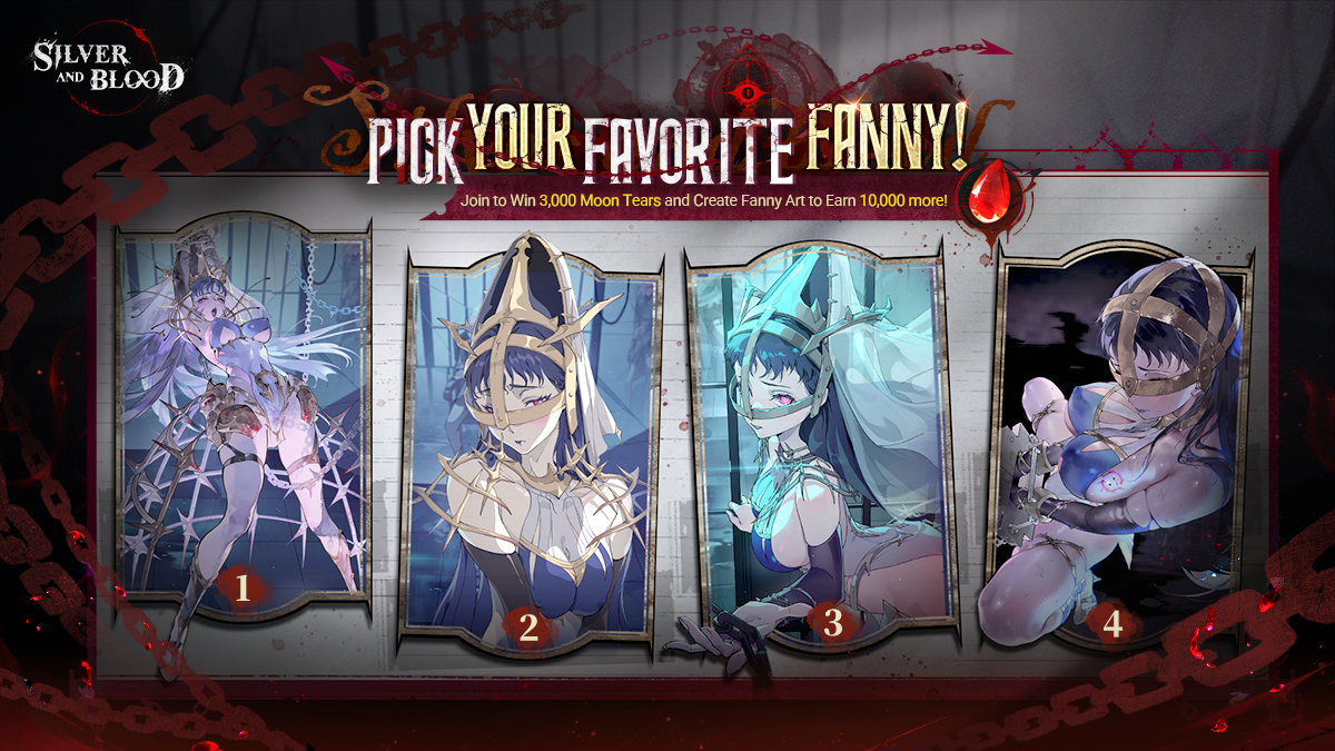 SAB_EN_Official's tweet image. 🎨 Fanny's Phantom Temptresses—which one calls to you?

Cast your choice in the comments, let fate reveal the one in your heart—
We will select 5 chosen Lords to receive [Moon Tear x3000].

If none capture your heart, please draw your beloved Fanny!

Should none of these four…