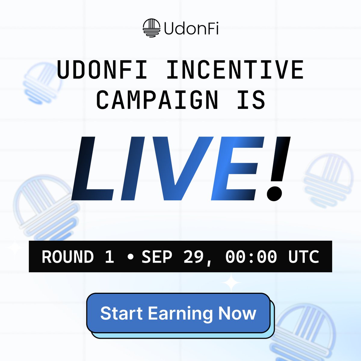 udonfi_chromia's tweet image. 🚀 UdonFi Incentive Campaign is LIVE!
Starting Sep 29, 00:00 UTC, we’re rewarding early adopters with $20K in PreUdon every 2 weeks.
💡 How it works:
1/ 1 round = 2 weeks = $20K reward pool.
2/ Week 1: free to supply, borrow, withdraw.
3/ Week 2: keep your positions stable (no…