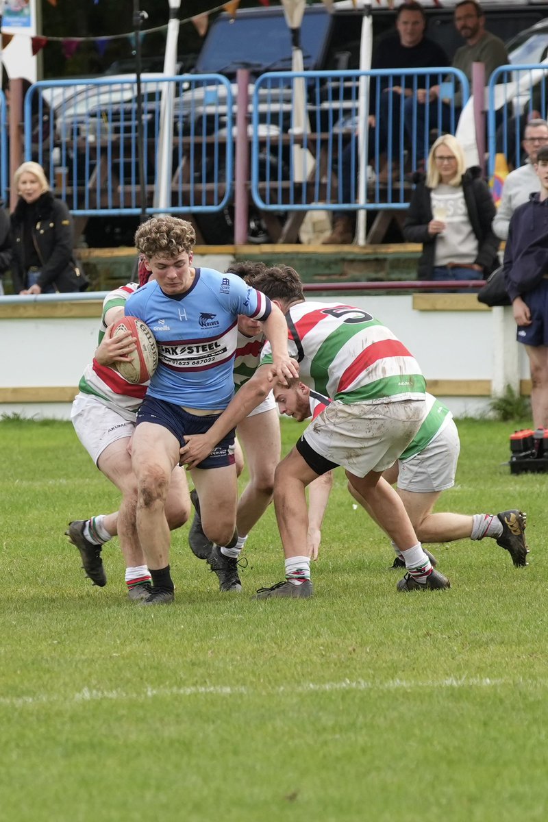 Only four men in the tackle: not enough!  We have take off at The Memorial Ground.  Colts in the ascendancy against Stockport.