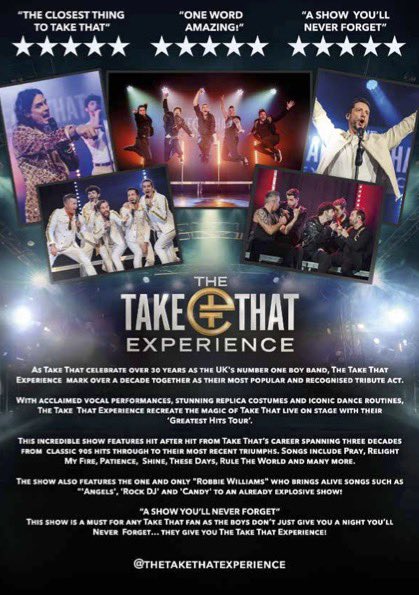🌟 23 October 2025 🌟 <a href="/thetakethat/">The Take That Experience</a> will be appearing at <a href="/OrchardTheatre/">Orchard Theatre</a> #tributeahow #takethattribute #takethat #garybarlow #markowen #howarddonald #robbiewilliams #jasonorange #boyband #tt30 #livemusic #theatre #tour #theatretour  #tributeact #thatter #thatters #takethatfans