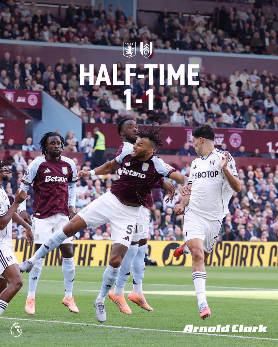 FulhamFC's tweet photo. All square at the break. ◼️ https://t.co/WfbuEBD7de
