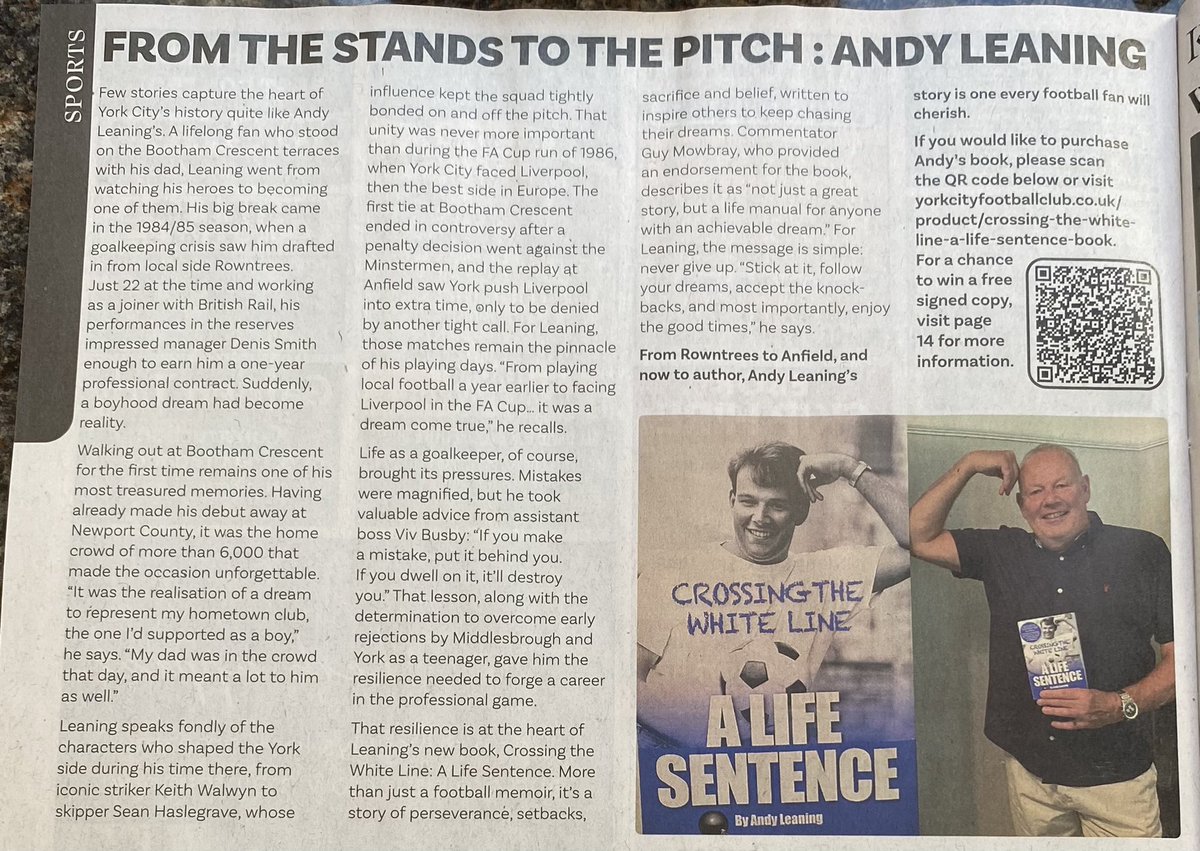Keep an eye out for “Your local Link” dropping through the letterbox in October for a chance to win a signed copy of Crossing The White Line, A Life Sentence 📚 Thanks to Correy Conroy for some great questions for his  interview with me ⚽️