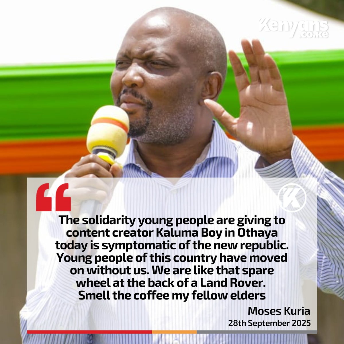 The solidarity young people are giving to content creator Kaluma Boy in Othaya is symptomatic of the new republic - Moses Kuria