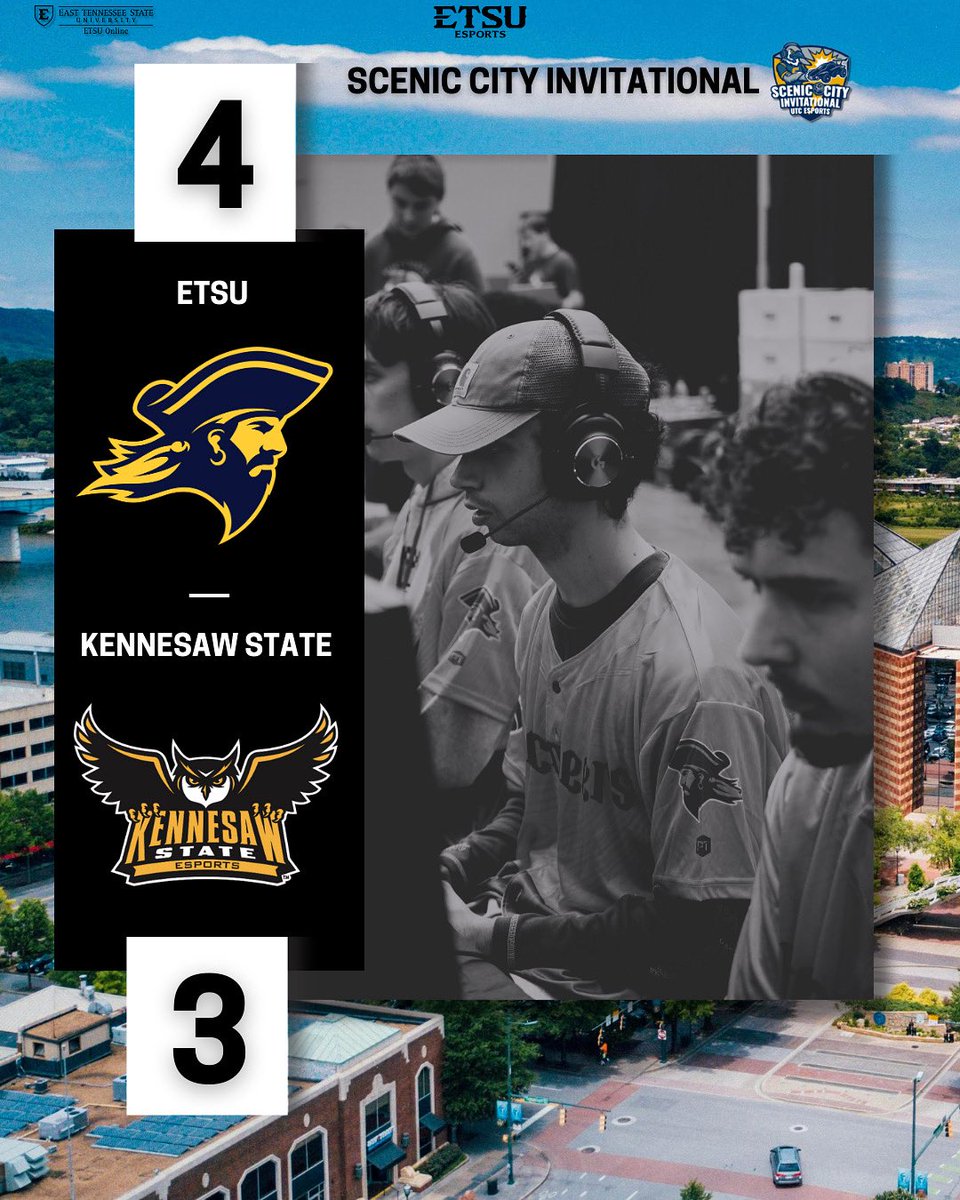 Top 3 secured for the Bucs

ETSU takes down Kennesaw State in a overtime game 7! 

Bucs will play the loser of Concord and Indiana Tech at 10:30 to try to advance to the grand finals of the Scenic City Invitational

#BUCkleUp