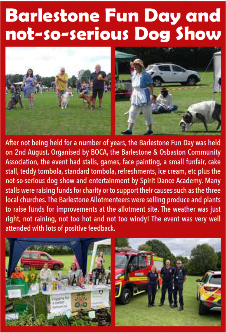 🐶🎪 Barlestone Fun Day was back with a bark!
After years away, the fun day returned on 2nd August with stalls, games, a dog show that didn’t take itself too seriously, cake, tombolas &amp; perfect weather to top it all off.

Loads raised for charity, loads of smiles all round.