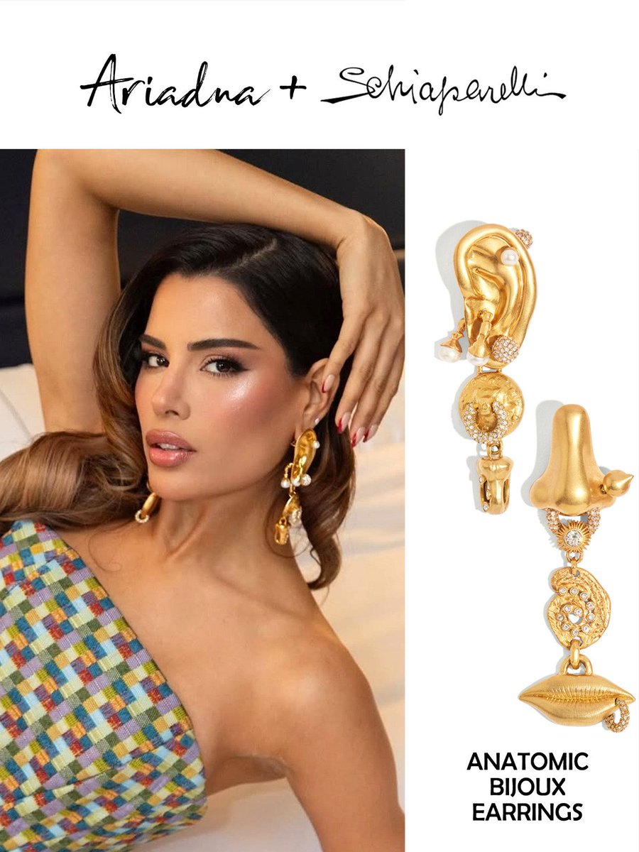 700_lila's tweet image. Ariadna exaltando el diseño Colombiano vestida de Jorge Duque con Accesorios de la firma Francesa #schiaparelli, un look vanguardista y atrevido #ariadna #ariadnagutierrez