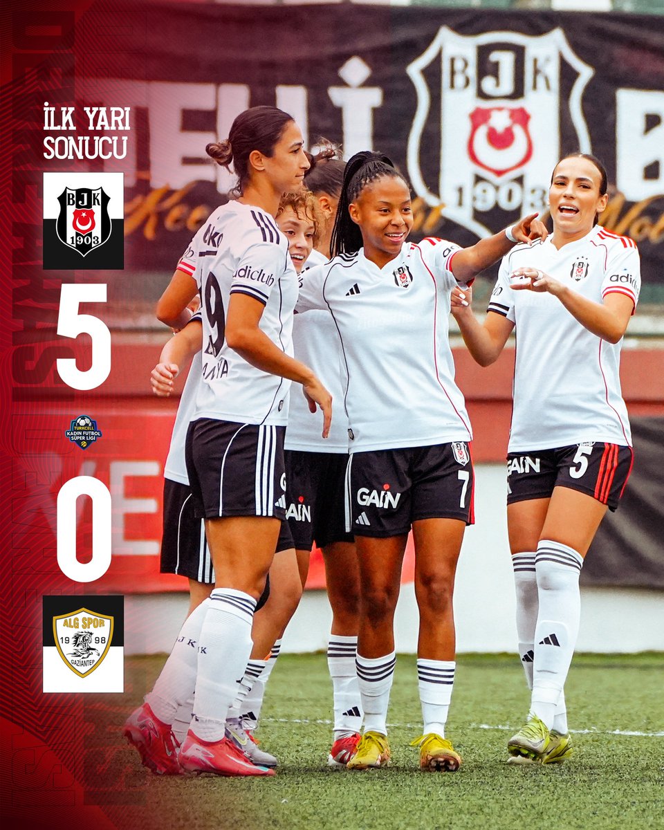 Beşiktaş JK Moka United Kadın Futbol (@bjkkadinfutbol) on Twitter photo ⏸ İlk yarı sonunda 5-0 öndeyiz!
⚽️ Esra Manya 7’, 14’, 34’ 
⚽️ Tania Matues 25’ 
⚽️ Meryem Cennet Çal 45’ ⏸ İlk yarı sonunda 5-0 öndeyiz!
⚽️ Esra Manya 7’, 14’, 34’ 
⚽️ Tania Matues 25’ 
⚽️ Meryem Cennet Çal 45’