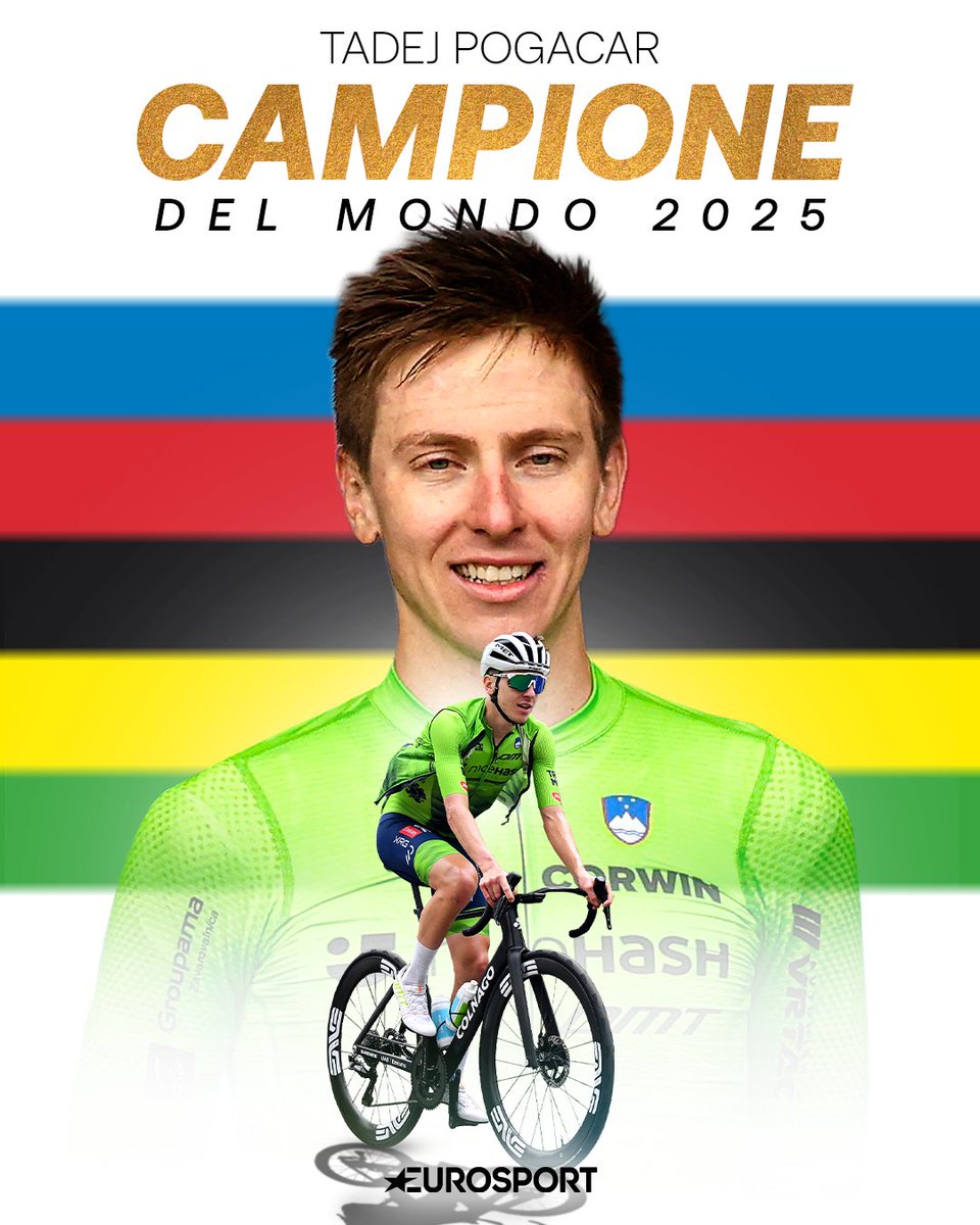 𝐂𝐚𝐦𝐩𝐢𝐨𝐧𝐞 𝐝𝐞𝐥 𝐦𝐨𝐧𝐝𝐨 👑🌈

Sua Maestà Tadej Pogacar vince i campionati del mondo in Ruanda in solitaria: nessuno forte come lui 🔥

#Ciclismo #Cycling #Kigali2025 #Pogacar