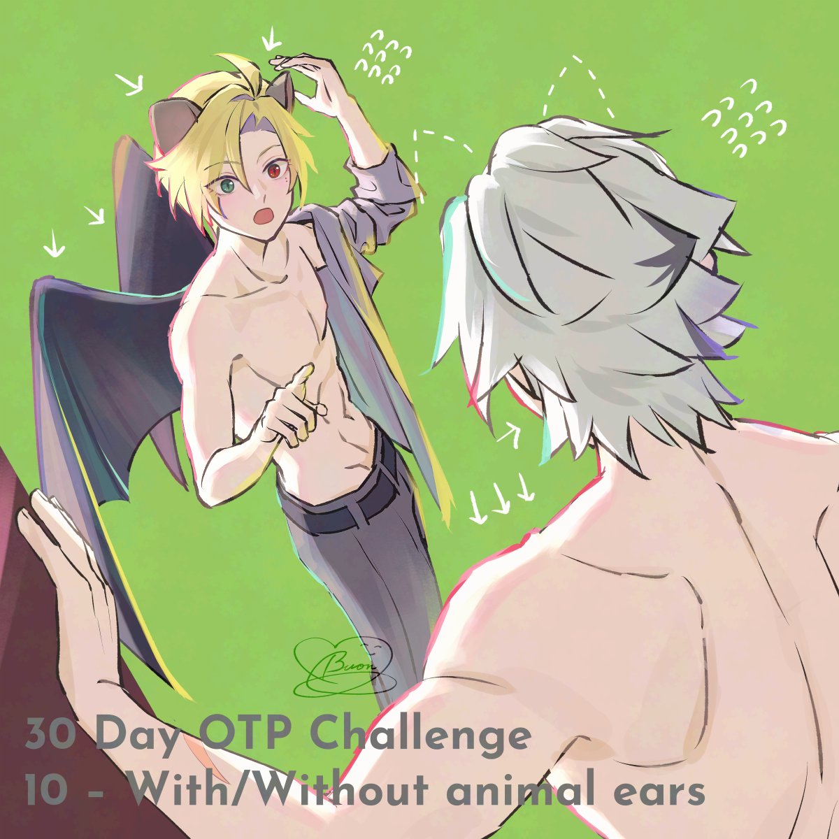 Buon_zzz's tweet image. 10 – With/Without animal ears
#30dayotpchallenge #lycahugo #ライヒュ