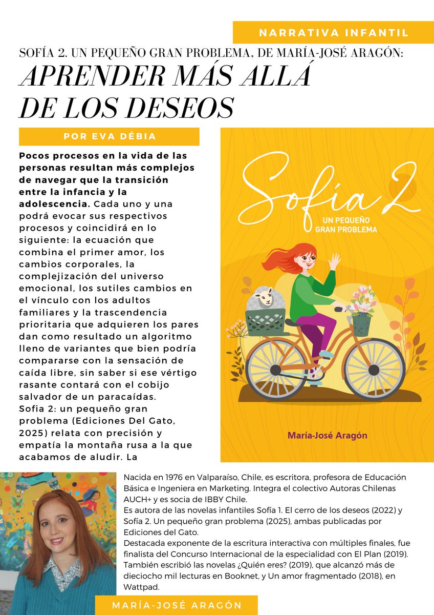 Gracias por destacar en este número nuestras novedades para la Primavera del Libro y por la reseña de Sofía 2.

<a href="/LilianFloresGue/">Lilian Flores Guerra</a> <a href="/Joselandia/">María-José A</a> <a href="/mallenchu/">Eva Mallén Débia Oyarzún</a> <a href="/EditorialesCL/">Editoriales de Chile</a>