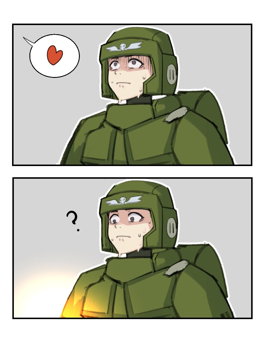 PodoBrick's tweet photo. Primarch ♀ x Guardsmen 
ver. Cornered Guardsman
#warhamme #warhammer40k #WarhammerCommunity https://t.co/SBkOy0qyT8