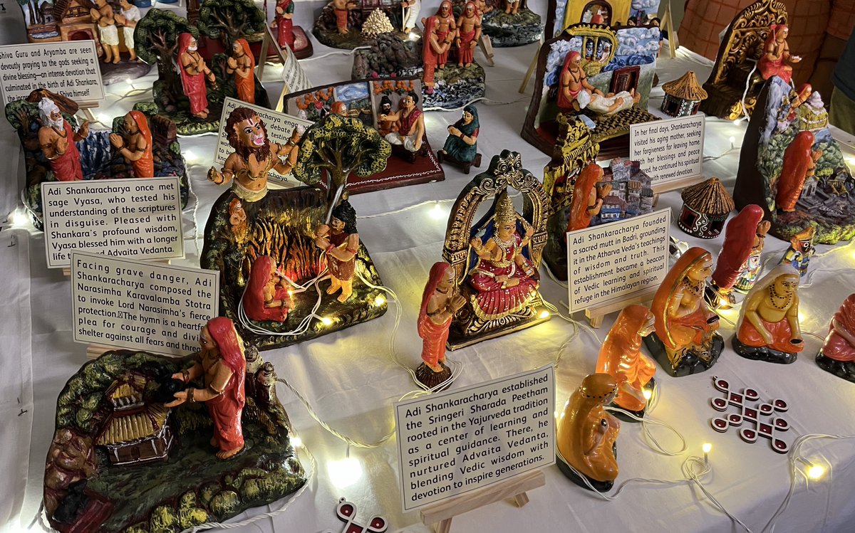 My aunt as part of their Dasara Bombe display has showcased the life story of Adi Shankaracharya in a wonderful way