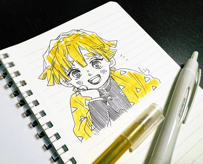 ボールペンでらくがきしてました