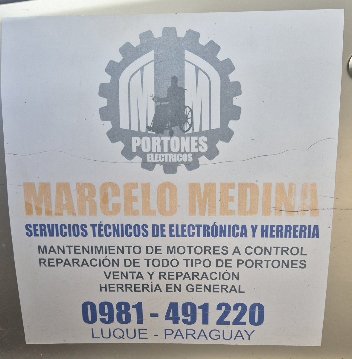 Super recomendado el trabajo y servicio de Marcelo Medina técnico en portones eléctricos. Trabaja 24 hs, domingos y feriados.  
0981 491220