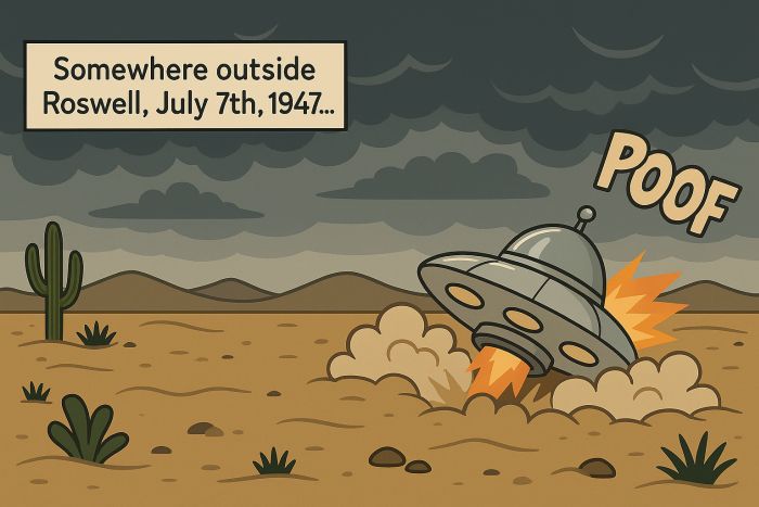 xaviermedia's tweet photo. New Episode: ROSWELL’D AGAIN
Ryqn and FBE crash in 1947—right before the real Roswell incident.
What follows? Chaos, teletype errors, and TCP/IP... 40 years too early. 🤯
📁 The Pinglist is real.
🧠 History will never recover.
👉 https://t.co/2QwRO1ovti

#Roswell #SciFiComic #Webcomic #FBE #Ryqn #TimeTravel #ComicDrop #UFO #ThePinglist #XavierMediaComic #comic #webcomic #comics