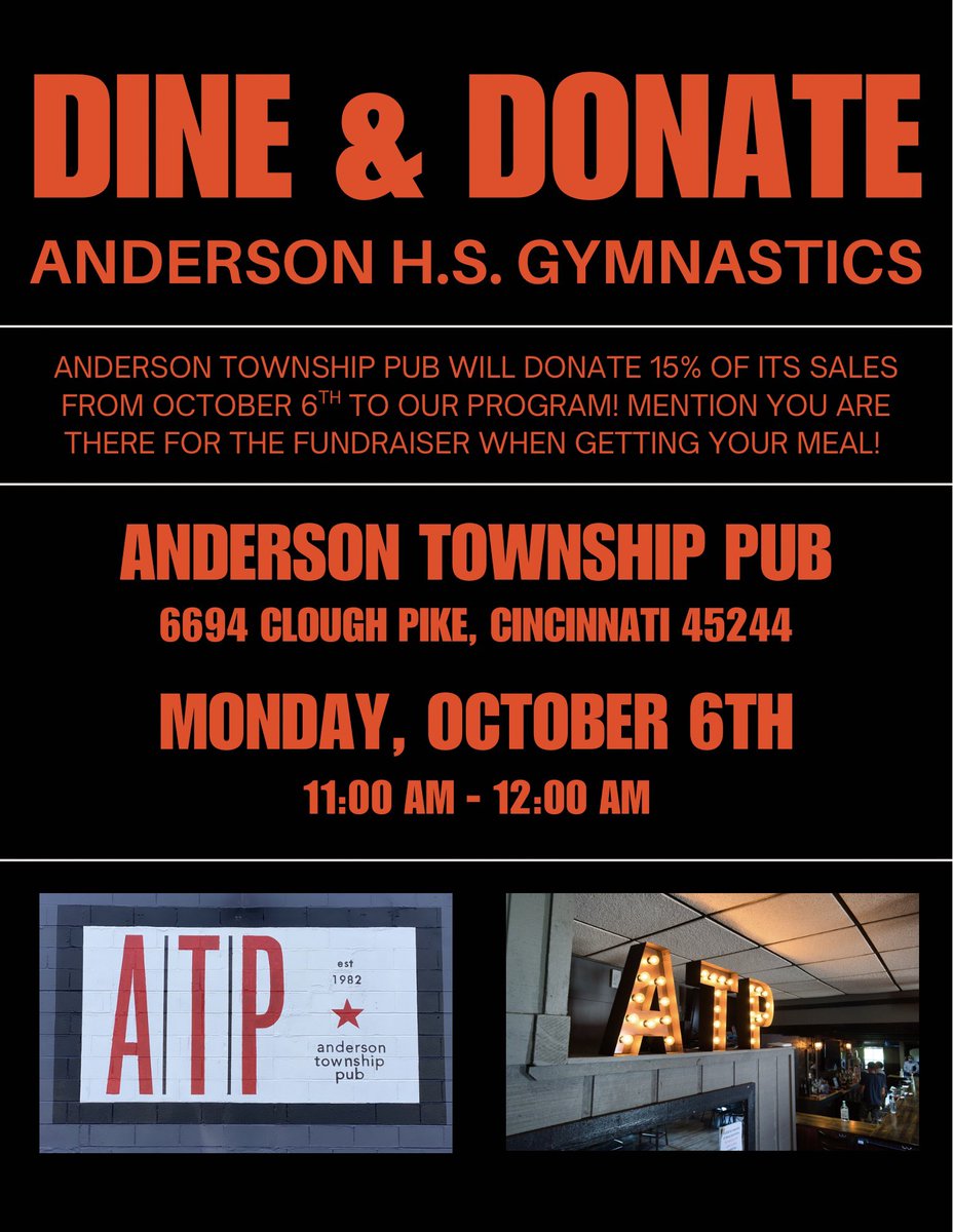 Just over one week until our DINE and DONATE event!!! Hope to see you there!!! <a href="/AHSRaptorsAD/">AHS Athletics</a> <a href="/Boosters_AHS/">Anderson Athletic Boosters</a> <a href="/AndersonRaptors/">Anderson High School</a>