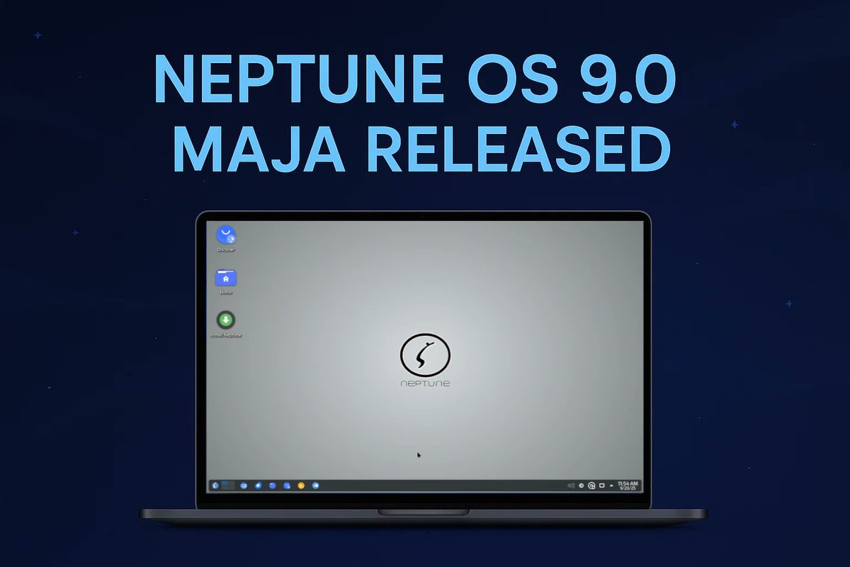 opensourcefeed's tweet image. 🚀 NeptuneOS 9.0 “Maja” is here!
Featuring KDE Plasma 6.3, Linux Kernel 6.12, a refreshed icon theme & new installer.
Dive into the full release and get the ISO here → https://
opensourcefeed.org/neptuneos-9-0-…
#NeptuneOS #Linux #OpenSource #NewRelease