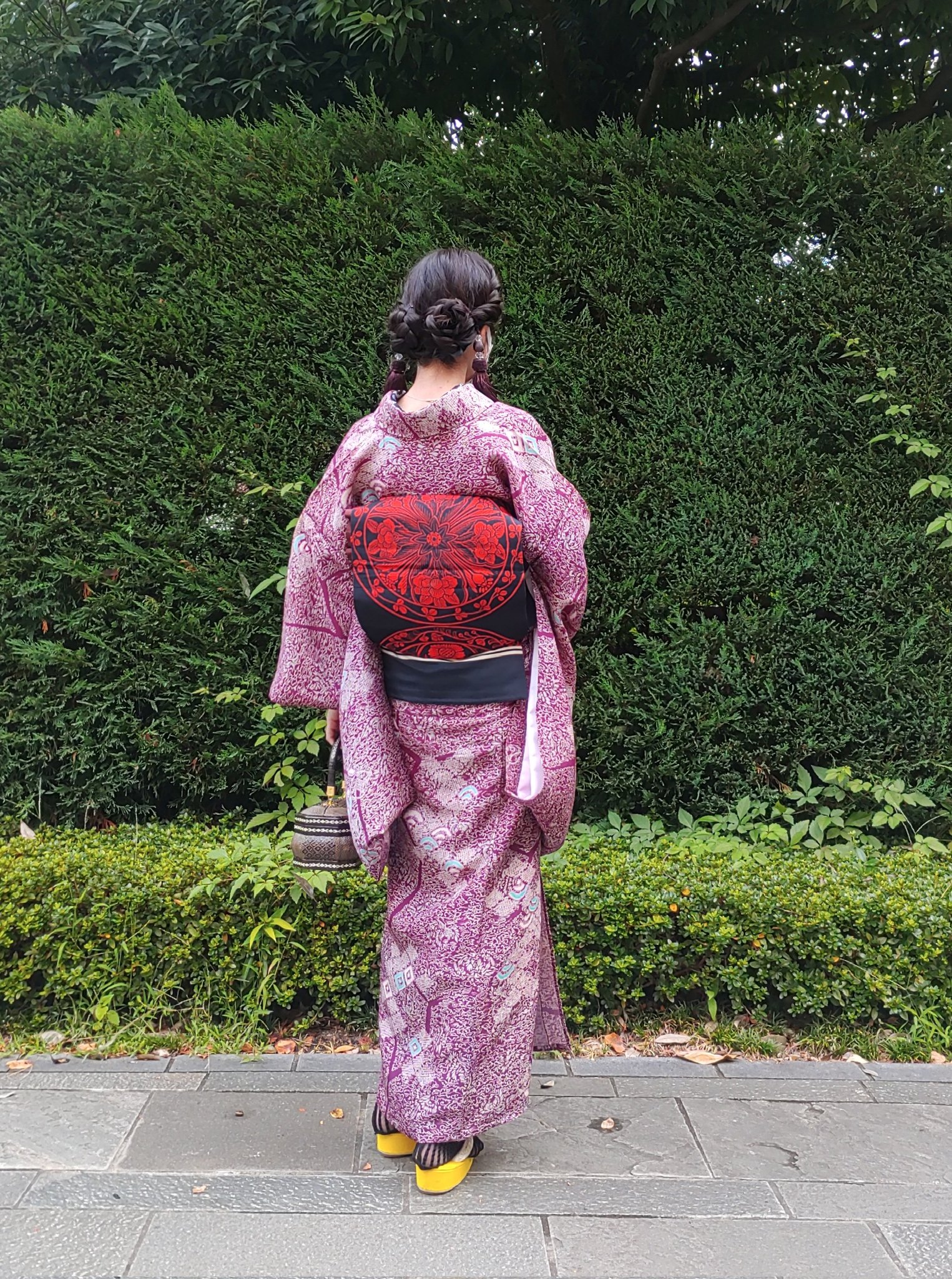白無地系半幅帯+お任せ帯締め+お任せ帯留め+お任せ下駄つき◆◆古典青紺の桔梗浴衣 白無地系半幅帯+お任せ帯締め+お任せ帯留め+お任せ下駄つき