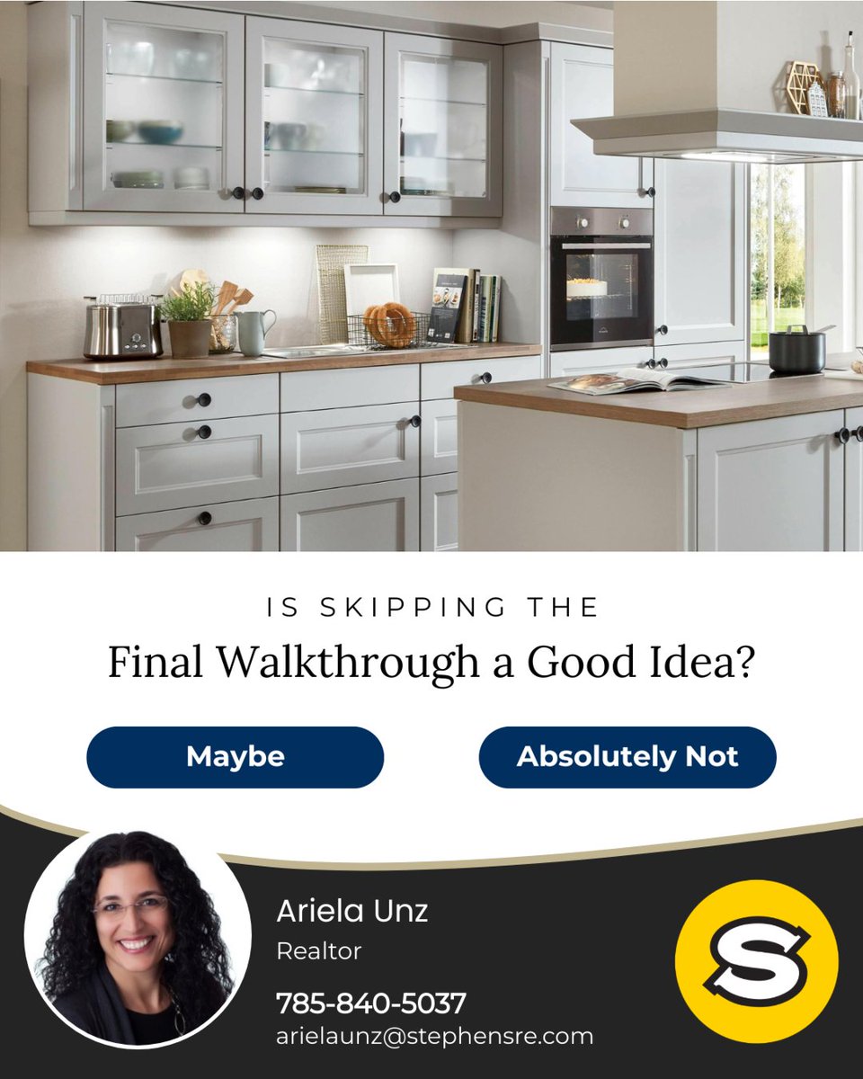 ArielaUnz's tweet image. The final walkthrough is your last chance to inspect the home before closing. Use this step to confirm that all agreed-upon repairs are complete, fixtures and appliances are in place and working, and the property is in the condition expected.

#finalwalkthrough
