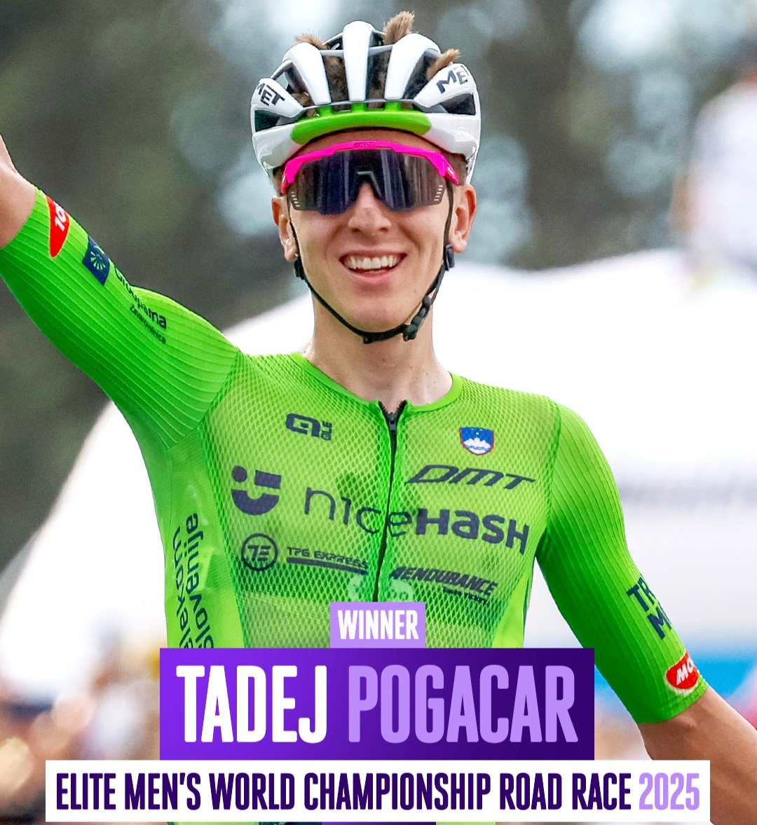 The topography of #Rwanda 🇷🇼, known as the land of a thousand hills, is perfect for cyclists from #Slovenia 🇸🇮.

Congratulations on winning🥇the first Road Cycling World Championships 🚴‍♀️ in #Africa ,Tadej Pogačar🌈.

#Kigali2025 #TadejPogacar