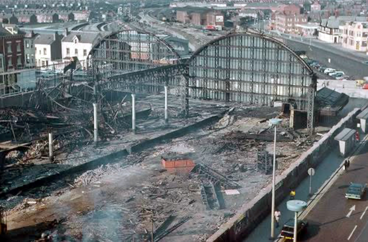 Nowt but a Lad (@nowtbutalad) on Twitter photo Demolition of #Blackpool North railway station, 1974; it was relocated some 400 yards or so further east (as in picture) and is still is use today. <a href="/BPL_North/">Blackpool North</a> <a href="/railnigel/">Nigel Harris</a> #Railways #Lancashire Demolition of #Blackpool North railway station, 1974; it was relocated some 400 yards or so further east (as in picture) and is still is use today. <a href="/BPL_North/">Blackpool North</a> <a href="/railnigel/">Nigel Harris</a> #Railways #Lancashire