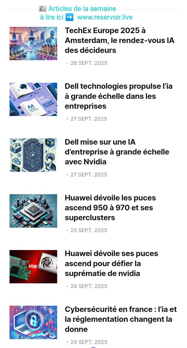 📰 Articles de la semaine !
À consulter ici👉 reservoir.live